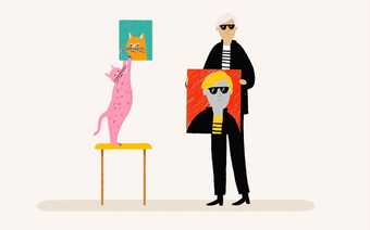 Warhol holds up his selfie